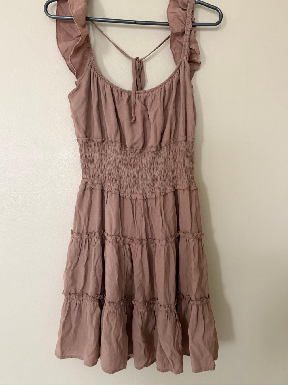 Dusty Rose Ruffled Tiered Sundress